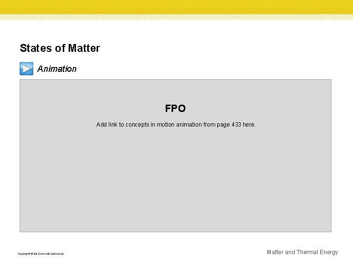 States of Matter Animation FPO Add link to concepts in motion animation from page