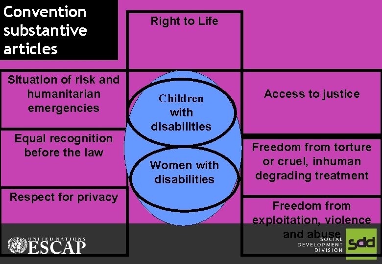 Convention substantive articles Situation of risk and humanitarian emergencies Equal recognition before the law