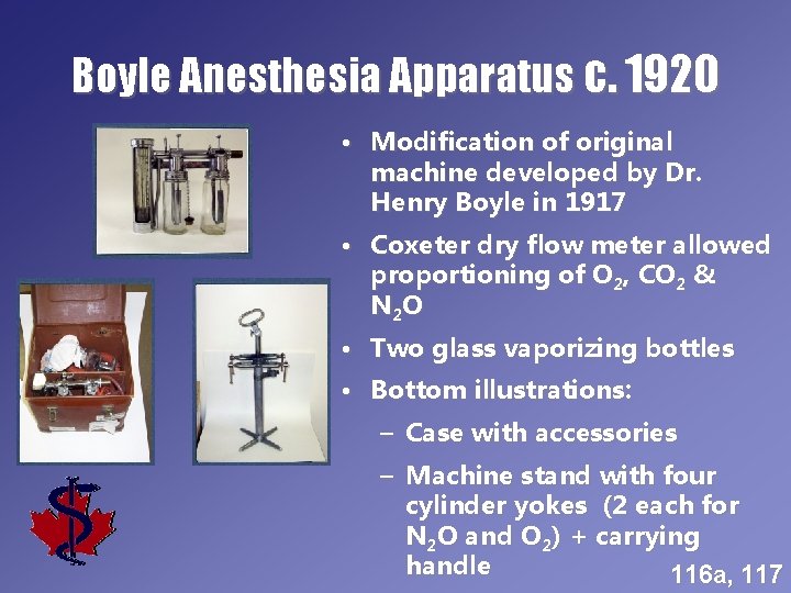 Boyle Anesthesia Apparatus c. 1920 • Modification of original machine developed by Dr. Henry