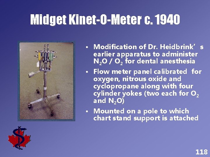 Midget Kinet-O-Meter c. 1940 • Modification of Dr. Heidbrink’s earlier apparatus to administer N
