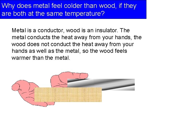 Why does metal feel colder than wood, if they are both at the same