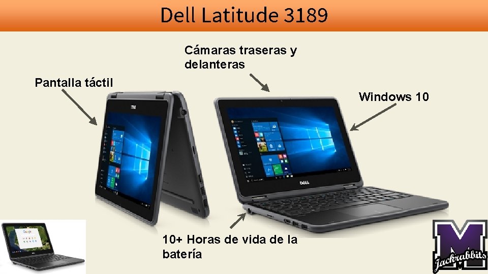 Dell Latitude 3189 Cámaras traseras y delanteras Pantalla táctil Windows 10 10+ Horas de