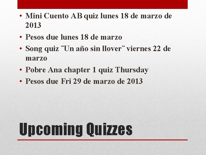  • Mini Cuento AB quiz lunes 18 de marzo de 2013 • Pesos