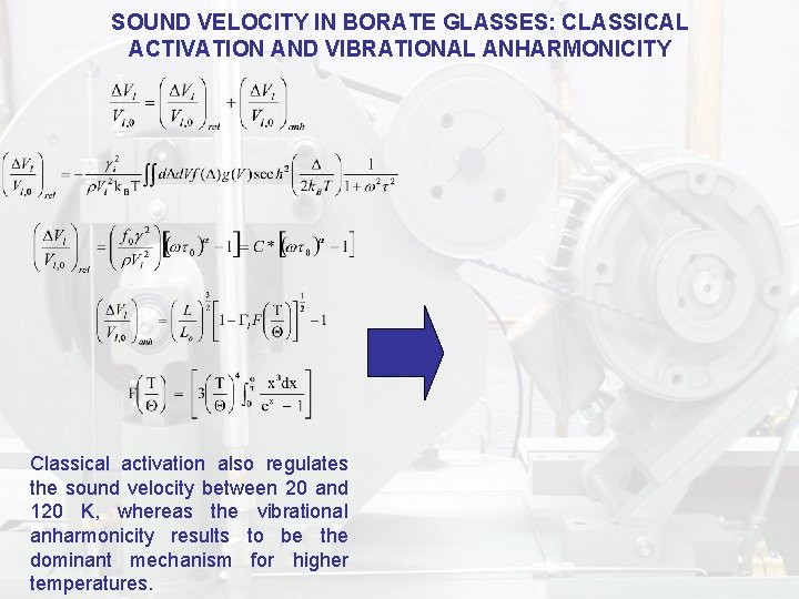 SOUND VELOCITY IN BORATE GLASSES: CLASSICAL ACTIVATION AND VIBRATIONAL ANHARMONICITY Classical activation also regulates