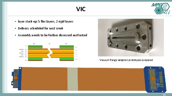 VIC • layer stack up: 5 flex layers, 2 rigid layers • Delivery scheduled