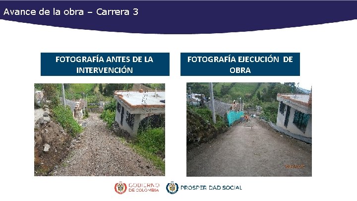 Avance de la obra – Carrera 3 FOTOGRAFÍA ANTES DE LA INTERVENCIÓN FOTOGRAFÍA EJECUCIÓN