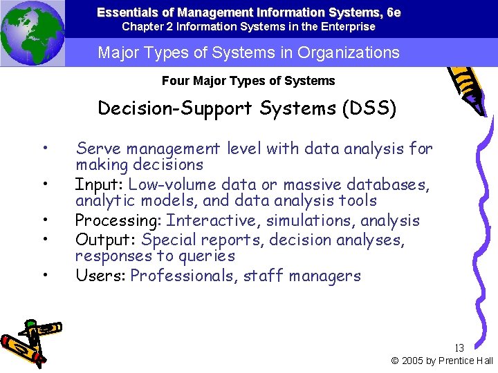 Essentials of Management Information Systems, 6 e Chapter 2 Information Systems in the Enterprise