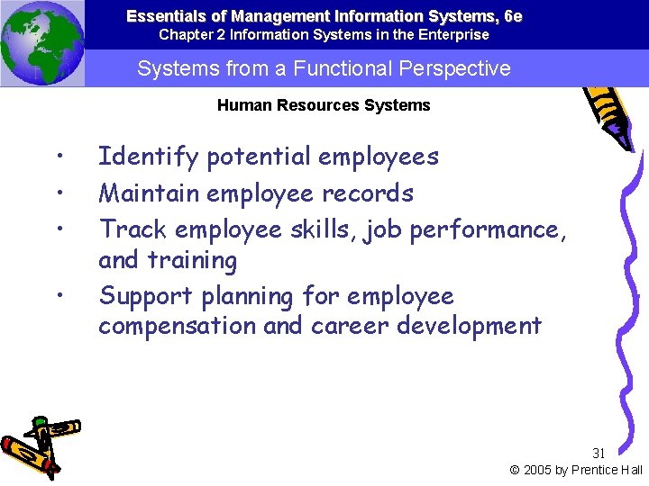 Essentials of Management Information Systems, 6 e Chapter 2 Information Systems in the Enterprise