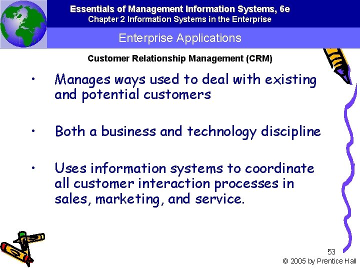 Essentials of Management Information Systems, 6 e Chapter 2 Information Systems in the Enterprise