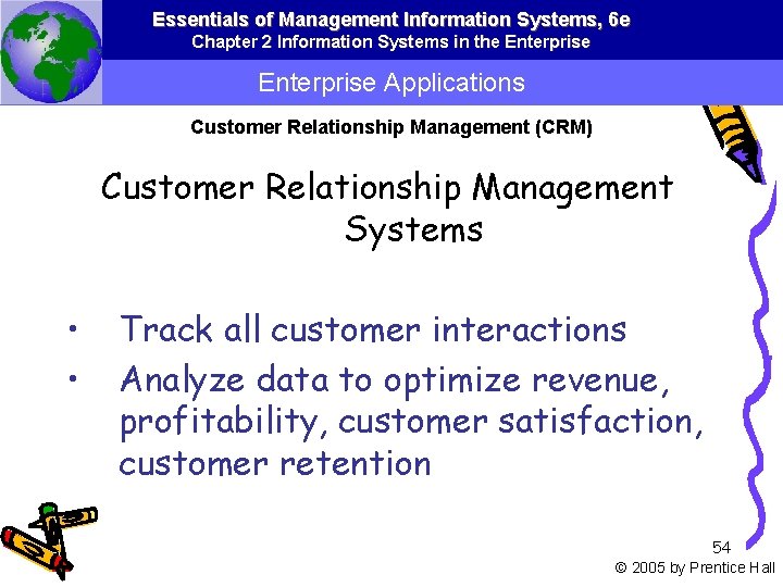 Essentials of Management Information Systems, 6 e Chapter 2 Information Systems in the Enterprise