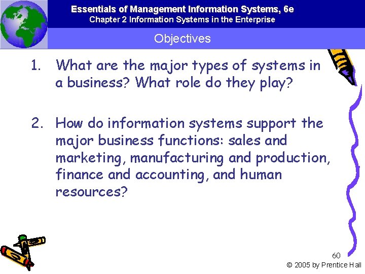 Essentials of Management Information Systems, 6 e Chapter 2 Information Systems in the Enterprise