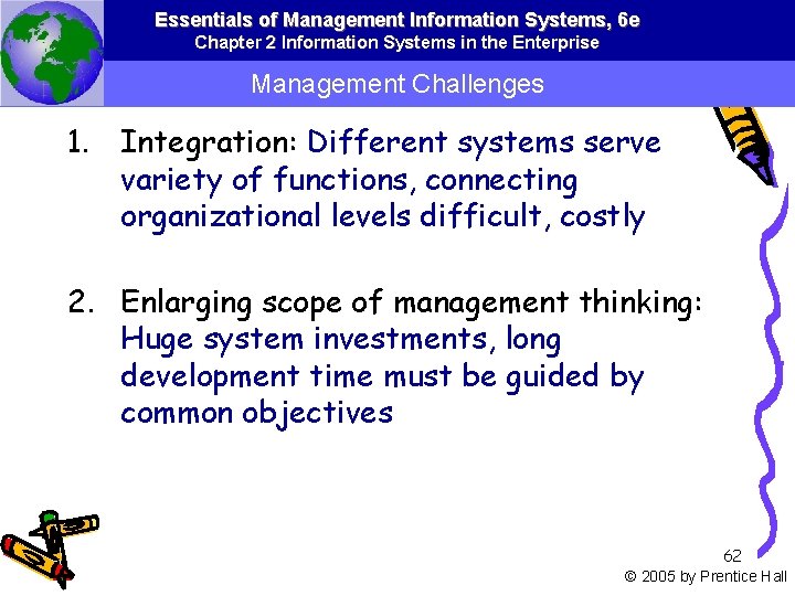 Essentials of Management Information Systems, 6 e Chapter 2 Information Systems in the Enterprise