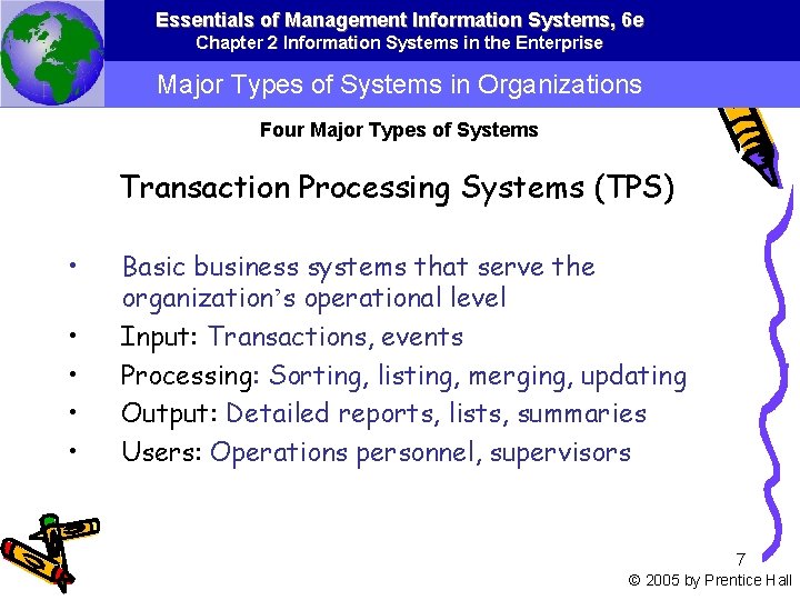 Essentials of Management Information Systems, 6 e Chapter 2 Information Systems in the Enterprise