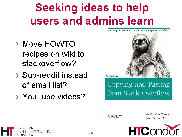 Seeking ideas to help users and admins learn › Move HOWTO › › recipes