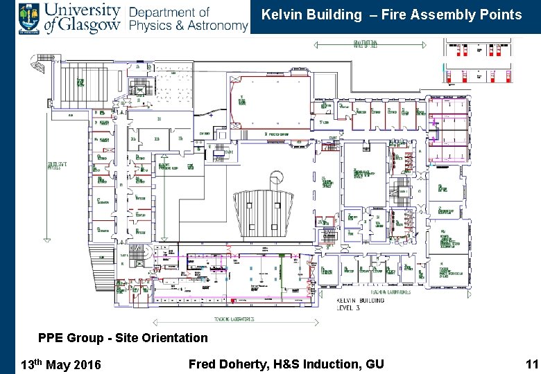 Kelvin Building – Fire Assembly Points PPE Group - Site Orientation 13 th May