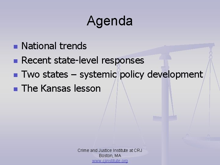 Agenda n n National trends Recent state-level responses Two states – systemic policy development