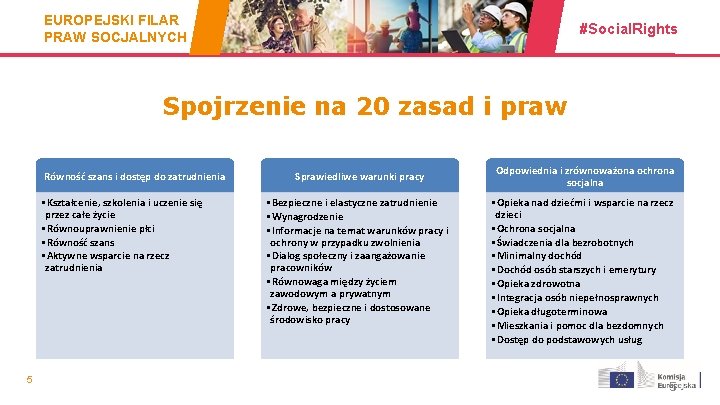 EUROPEJSKI FILAR PRAW SOCJALNYCH #Social. Rights Spojrzenie na 20 zasad i praw Równość szans
