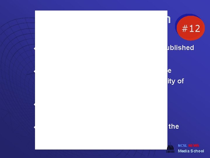 A Reporter’s Lexicon u u #12 Off the record: Material may not be published