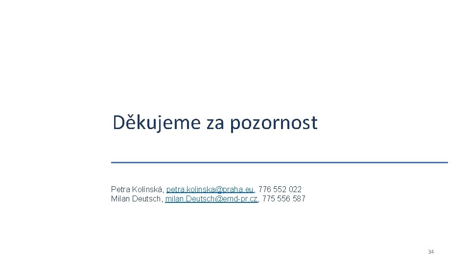 Děkujeme za pozornost Petra Kolínská, petra. kolinska@praha. eu, 776 552 022 Milan Deutsch, milan.