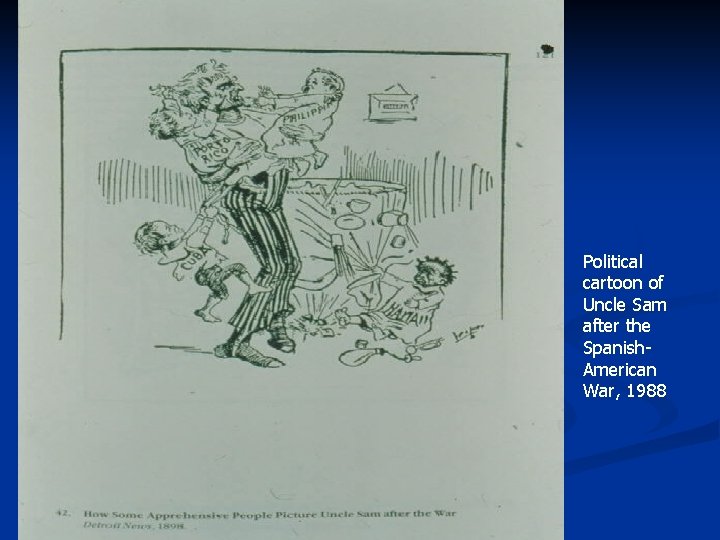 Political cartoon of Uncle Sam after the Spanish. American War, 1988 