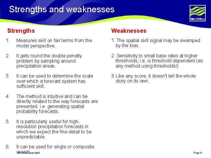 Strengths and weaknesses Strengths Weaknesses 1. Measures skill on fair terms from the model