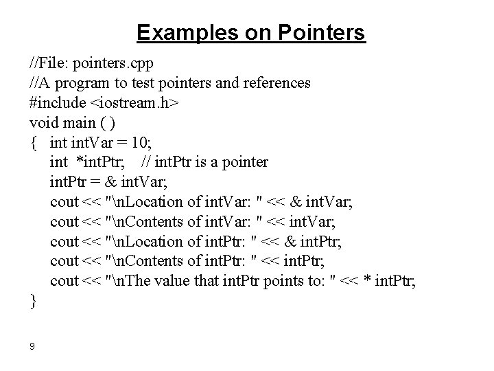 Programming fundamentals 2 Chapter 2 Pointer Miss Hanan