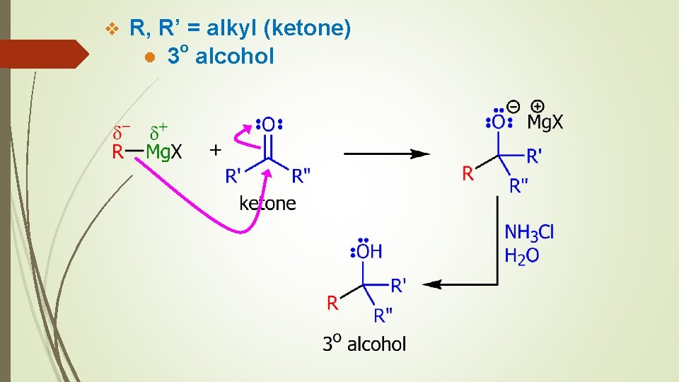 v R, R’ = alkyl (ketone) o ● 3 alcohol 