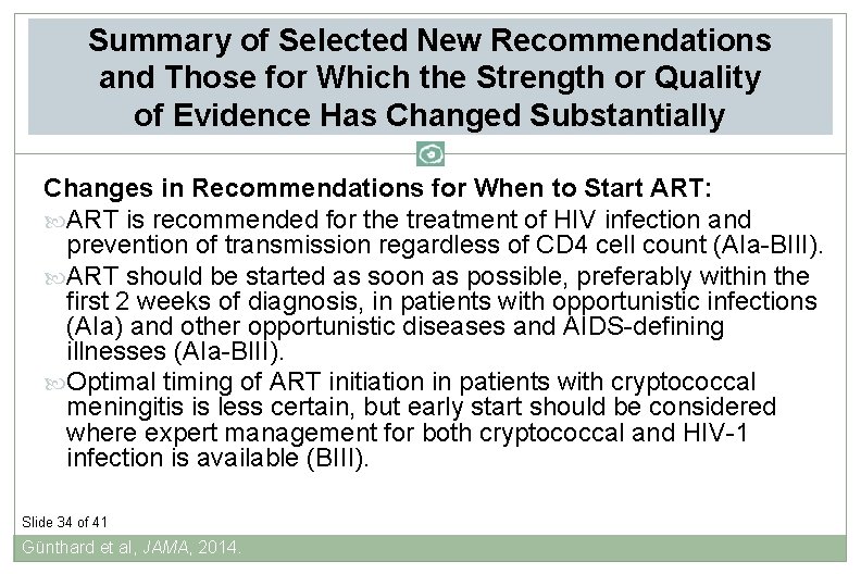 Summary of Selected New Recommendations and Those for Which the Strength or Quality of