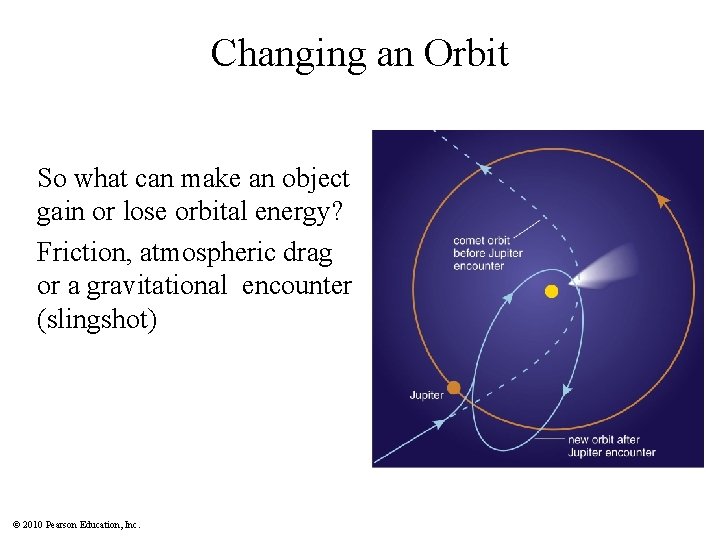 Changing an Orbit So what can make an object gain or lose orbital energy?