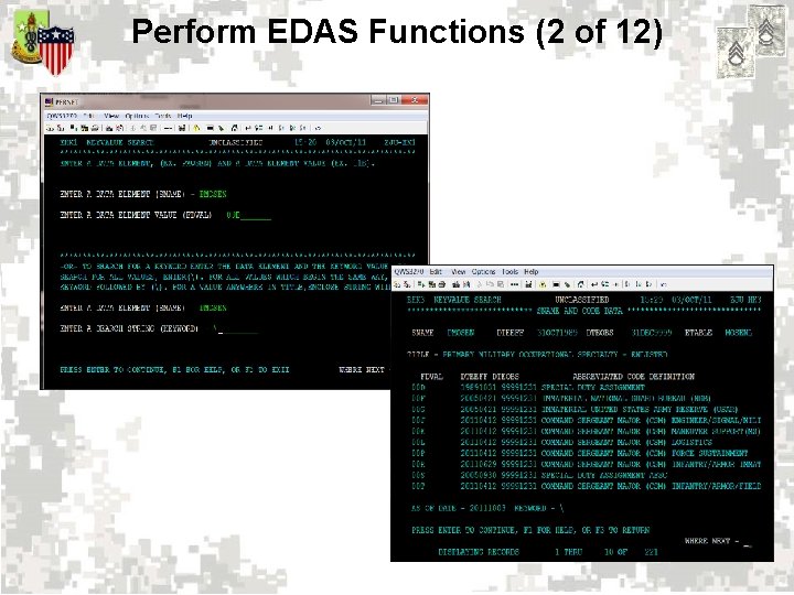 Perform EDAS Functions (2 of 12) 
