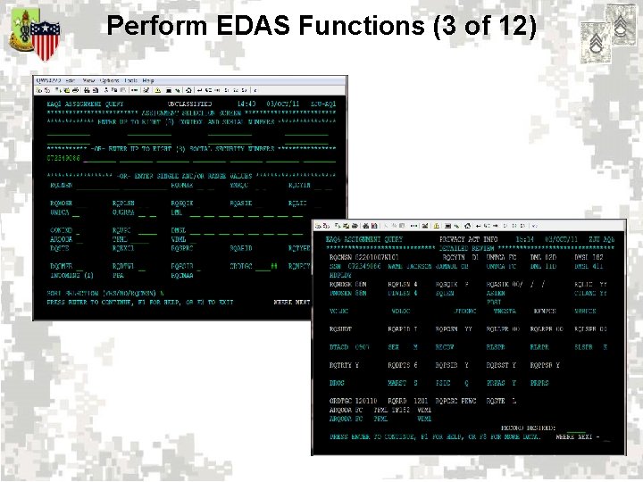 Perform EDAS Functions (3 of 12) 