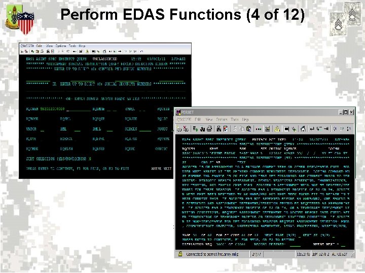 Perform EDAS Functions (4 of 12) 