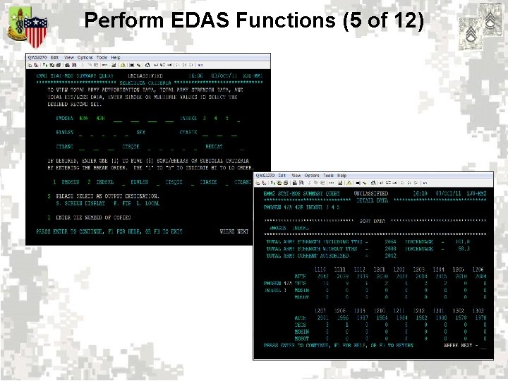 Perform EDAS Functions (5 of 12) 