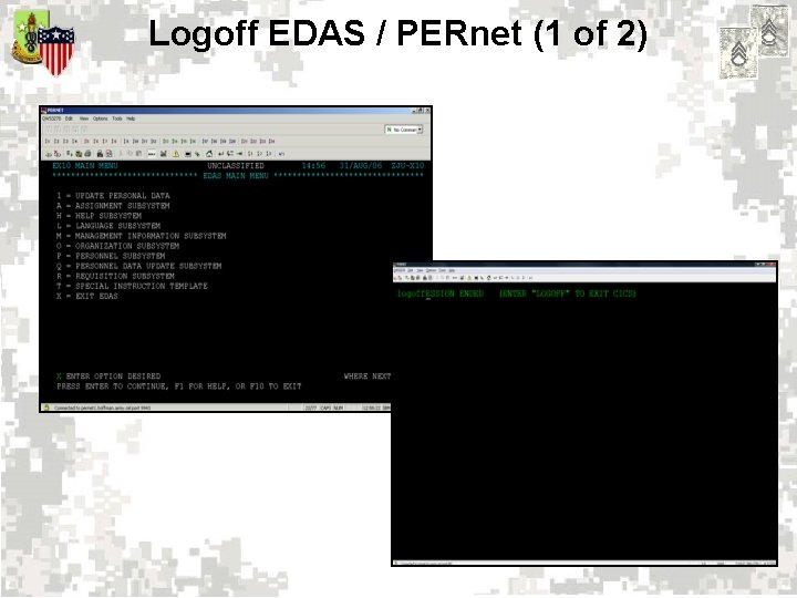 Logoff EDAS / PERnet (1 of 2) 