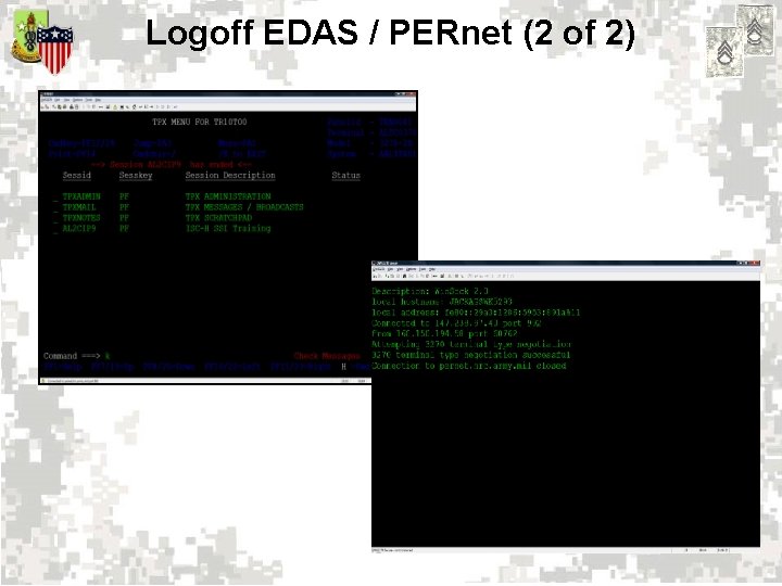 Logoff EDAS / PERnet (2 of 2) 