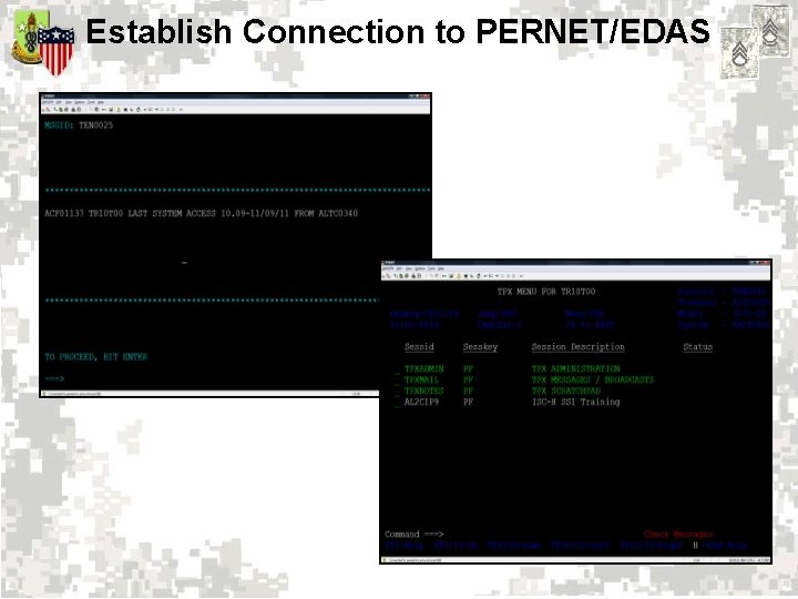 Establish Connection to PERNET/EDAS 