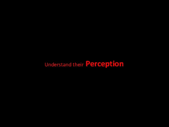 Understand their Perception 