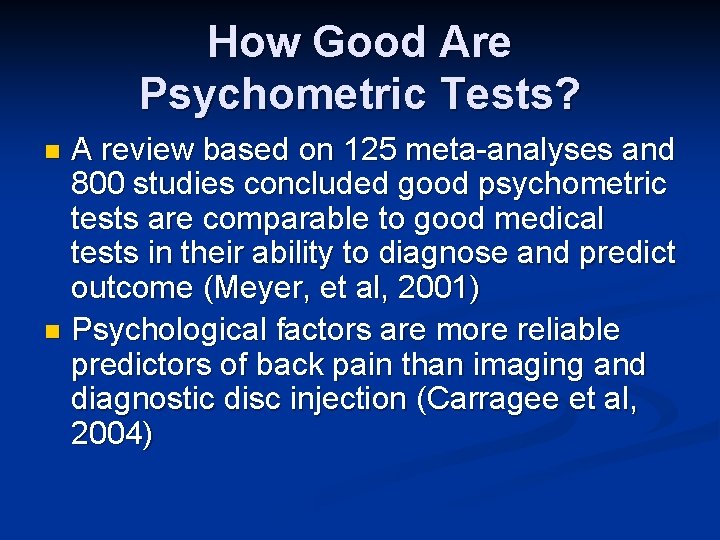 How Good Are Psychometric Tests? A review based on 125 meta-analyses and 800 studies