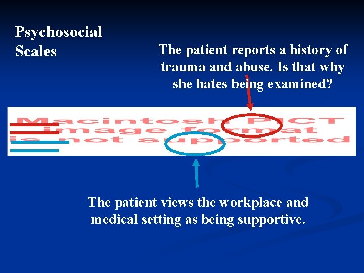 Psychosocial Scales The patient reports a history of trauma and abuse. Is that why