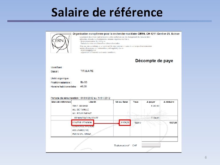 Salaire de référence 6 