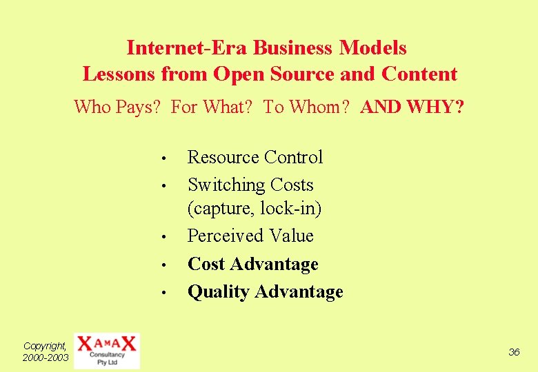 Internet-Era Business Models Lessons from Open Source and Content Who Pays? For What? To