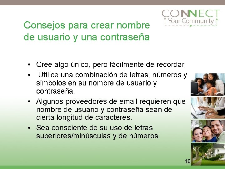 Consejos para crear nombre de usuario y una contraseña • Cree algo único, pero