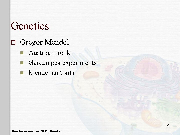 Genetics o Gregor Mendel n n n Austrian monk Garden pea experiments Mendelian traits