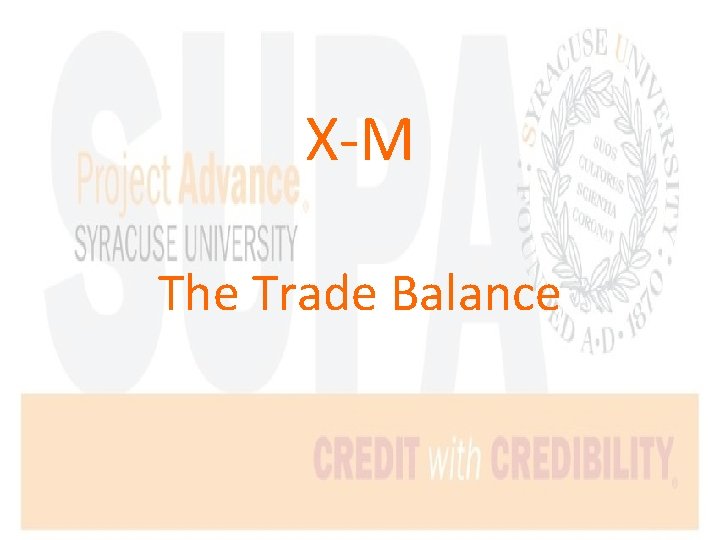 X-M The Trade Balance 