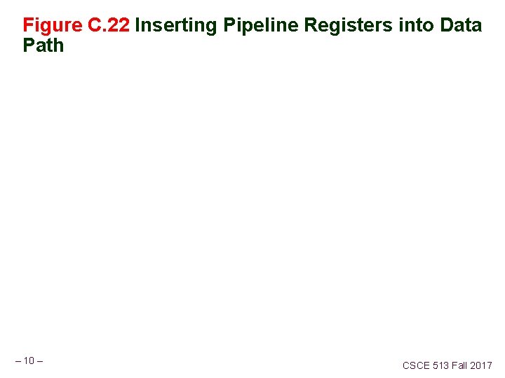 Figure C. 22 Inserting Pipeline Registers into Data Path – 10 – CSCE 513