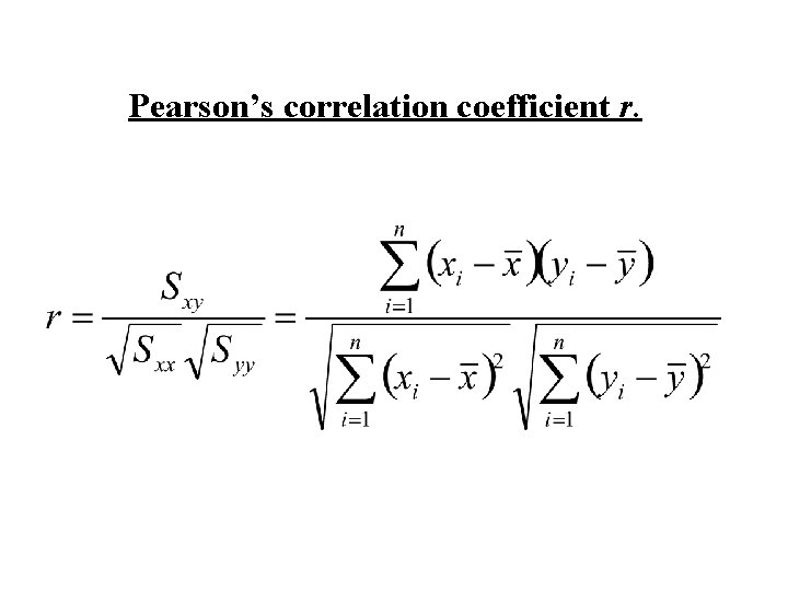 Pearson’s correlation coefficient r. 
