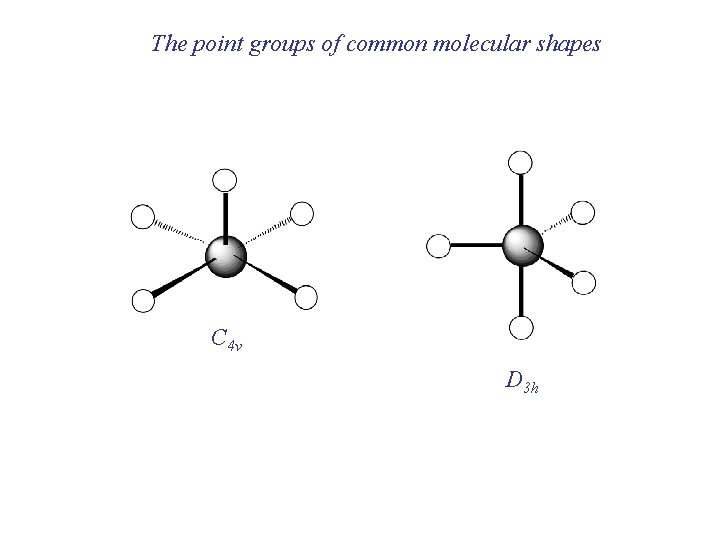 The point groups of common molecular shapes C 4 v D 3 h 