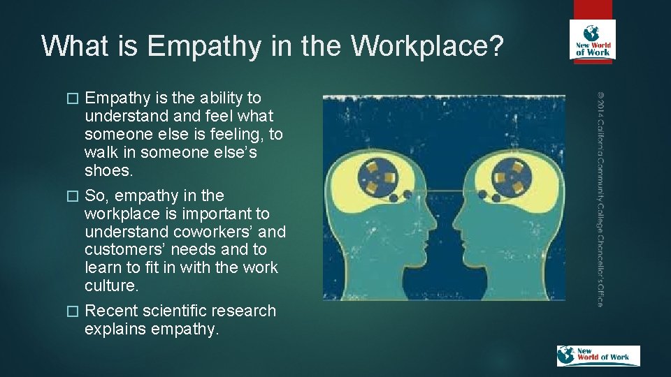 What is Empathy in the Workplace? Empathy is the ability to understand feel what