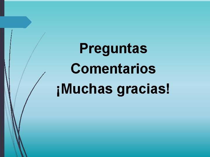 Preguntas Comentarios ¡Muchas gracias! 