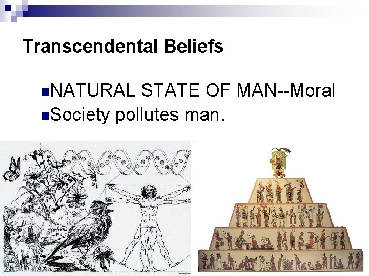 Transcendental Beliefs n. NATURAL STATE OF MAN--Moral n. Society pollutes man. 